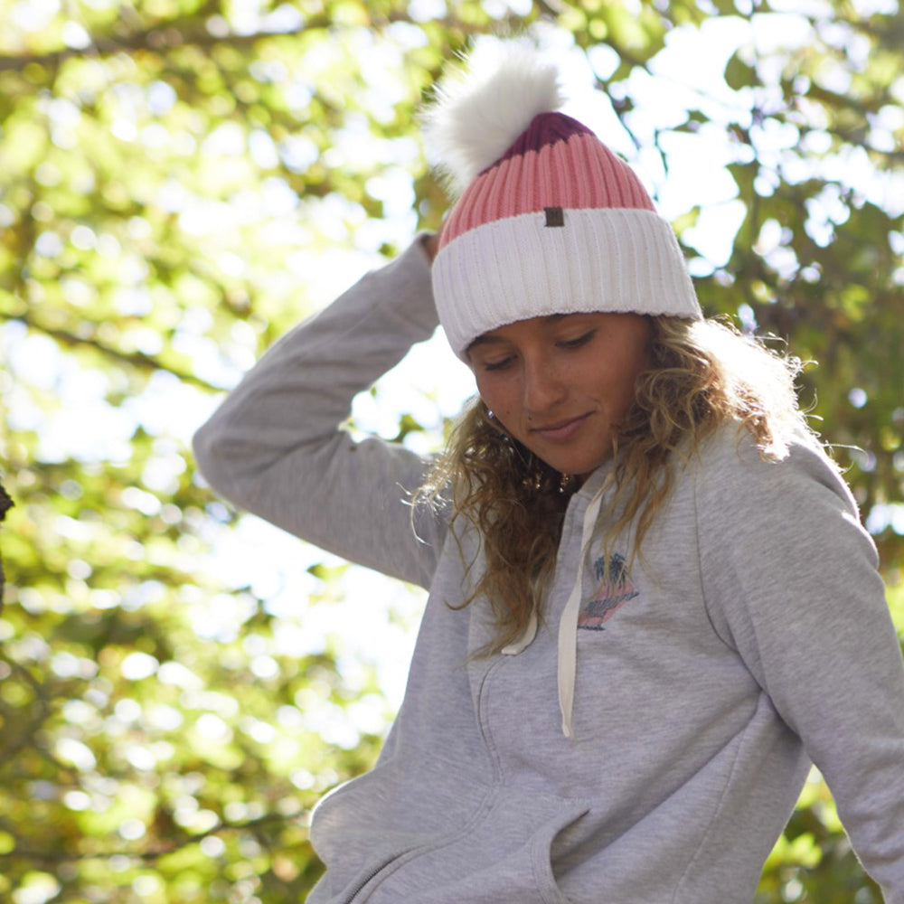 Hurley Hats June Bobble Hat - White-Pink