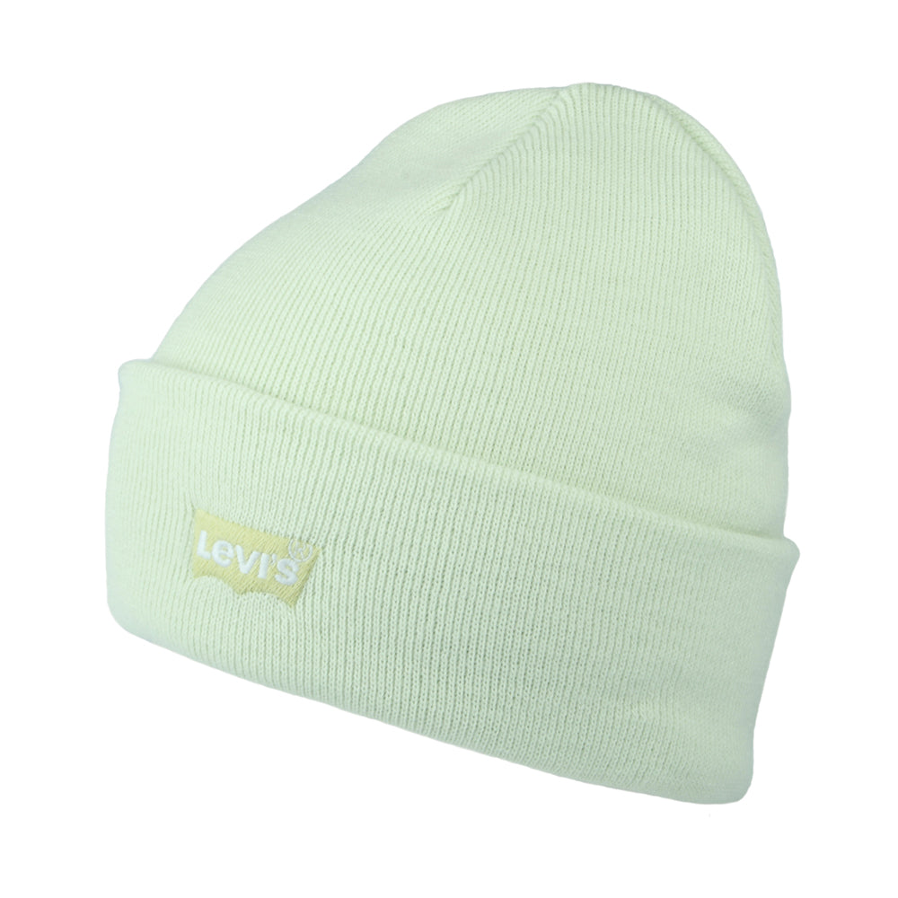 Levi's Hats Tonal Batwing Embroidery Slouchy Beanie Hat - Light Green
