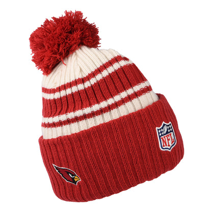 New Era Arizona Cardinals Bobble Hat - NFL Sideline Sport Knit - Red-White