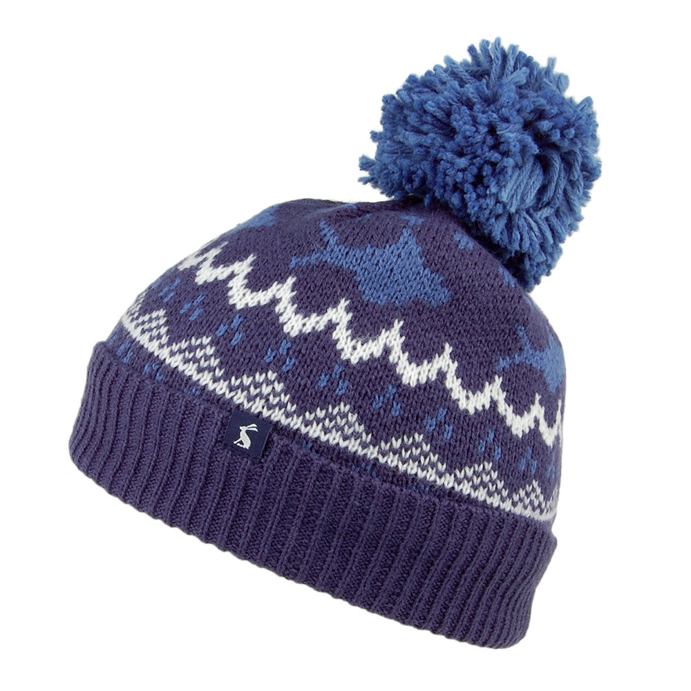 Joules Hats Kids Toasty Shark Bobble Hat - Navy Blue