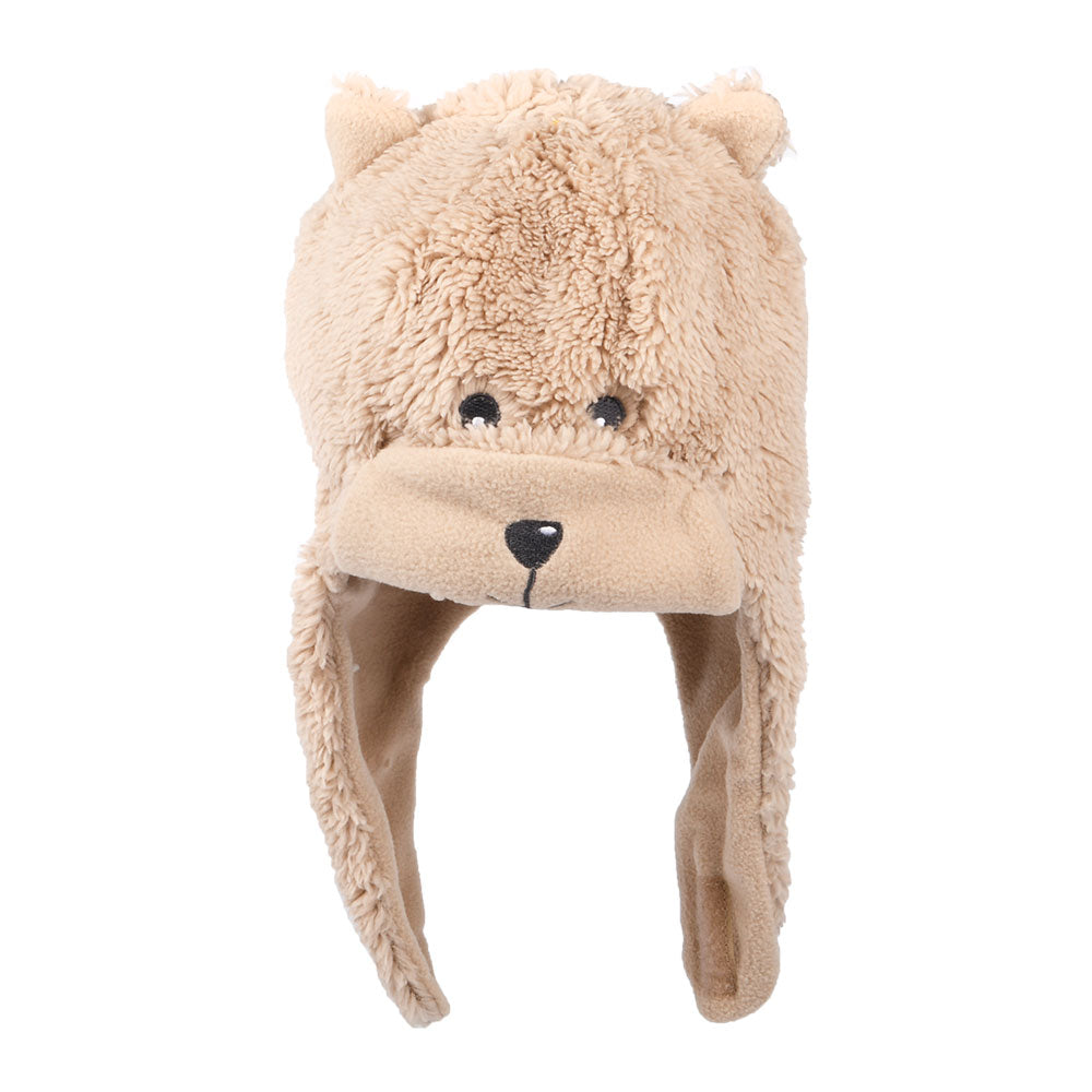 Scala Hats Kids Animal Earflap Beanie Hat - Taupe
