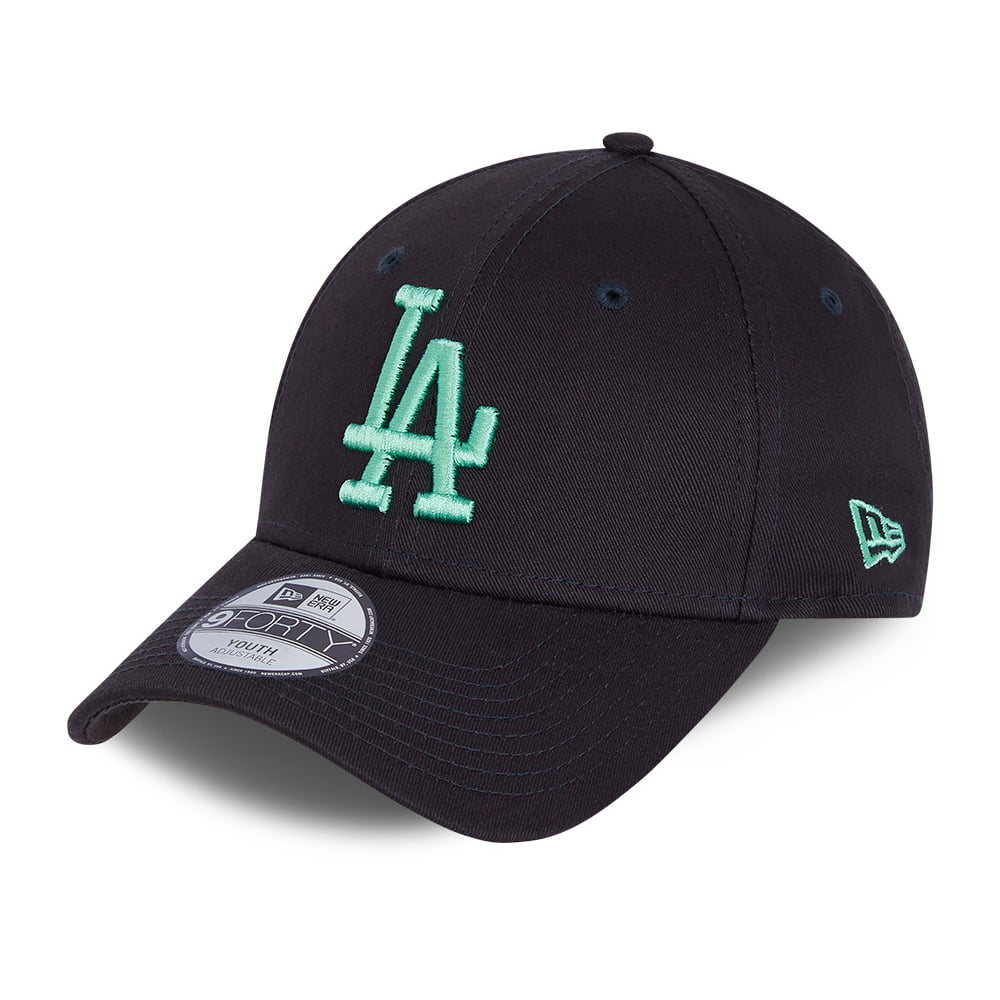 New Era Kids 9FORTY L.A. Dodgers Baseball Cap - MLB League Essential - Navy-Cyan