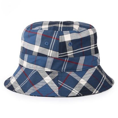 Barbour Hats Kids Tartan Cotton Bucket Hat - Navy Blue