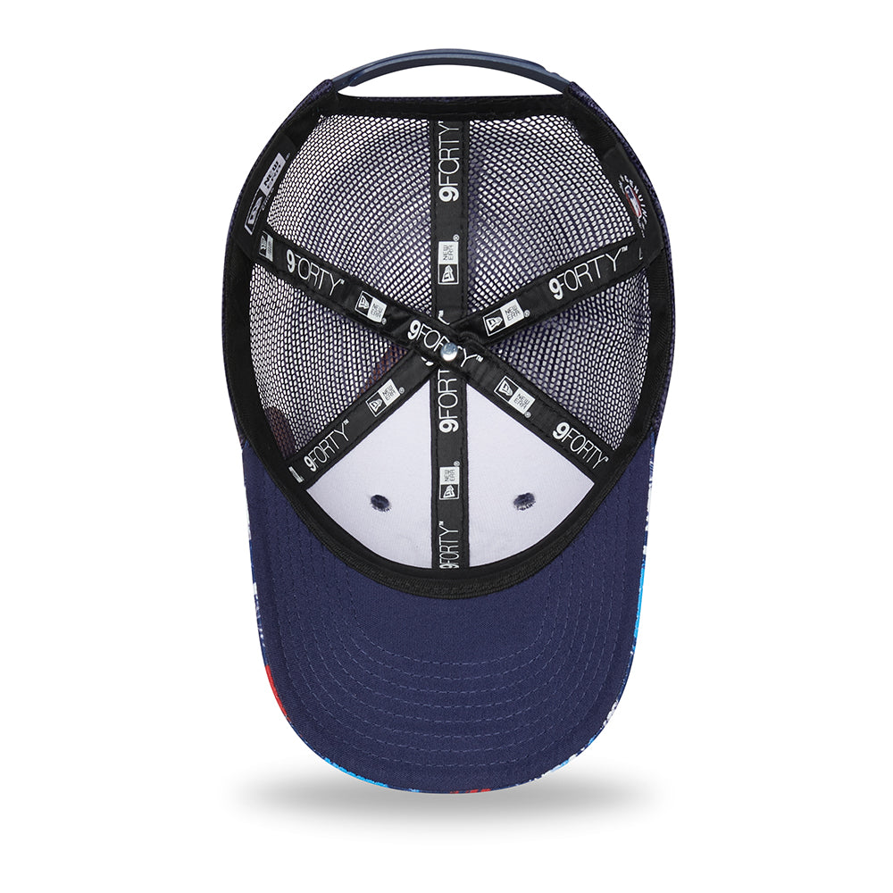 New Era Kids 9FORTY New York Yankees Trucker Cap - MLB Print - Black-White