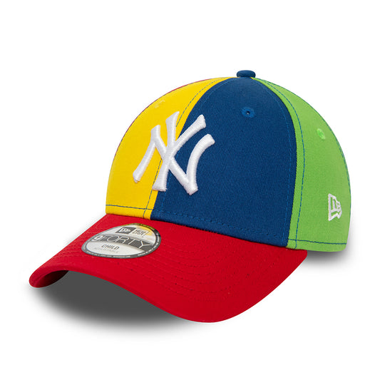 New Era Kids 9FORTY New York Yankees Baseball Cap - MLB Block - Navy-Yellow-Red