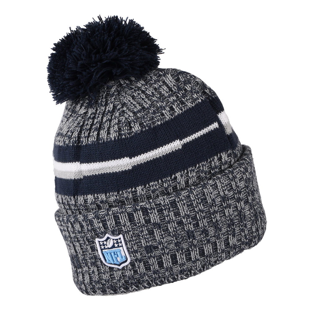 New Era Tennessee Titans Bobble Hat - NFL Sideline Sport Knit - Blue