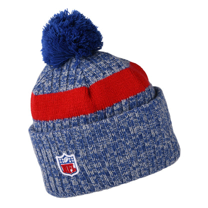New Era New York Giants Bobble Hat - NFL Sideline Sport Knit - Blue-Red