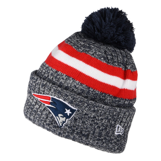 New Era New England Patriots Bobble Hat - NFL Sideline Sport Knit - Blue-Red