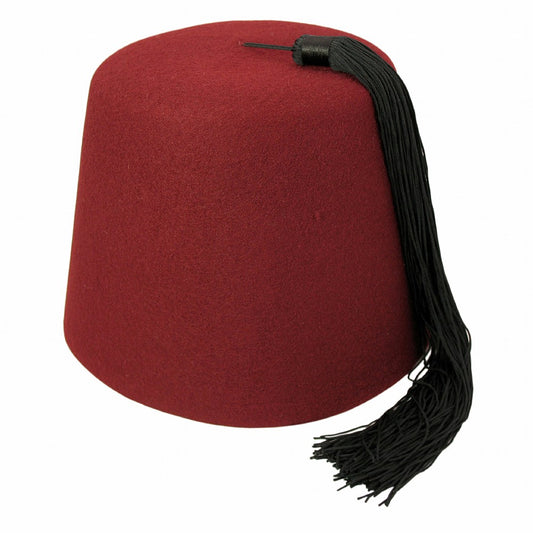 Village Hats Maroon Fez with Black Tassel Wholesale Pack