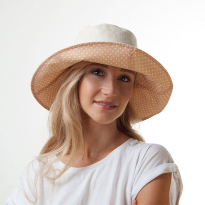 sur la tête Packable Soleil Sun Hat Beige Wholesale Pack