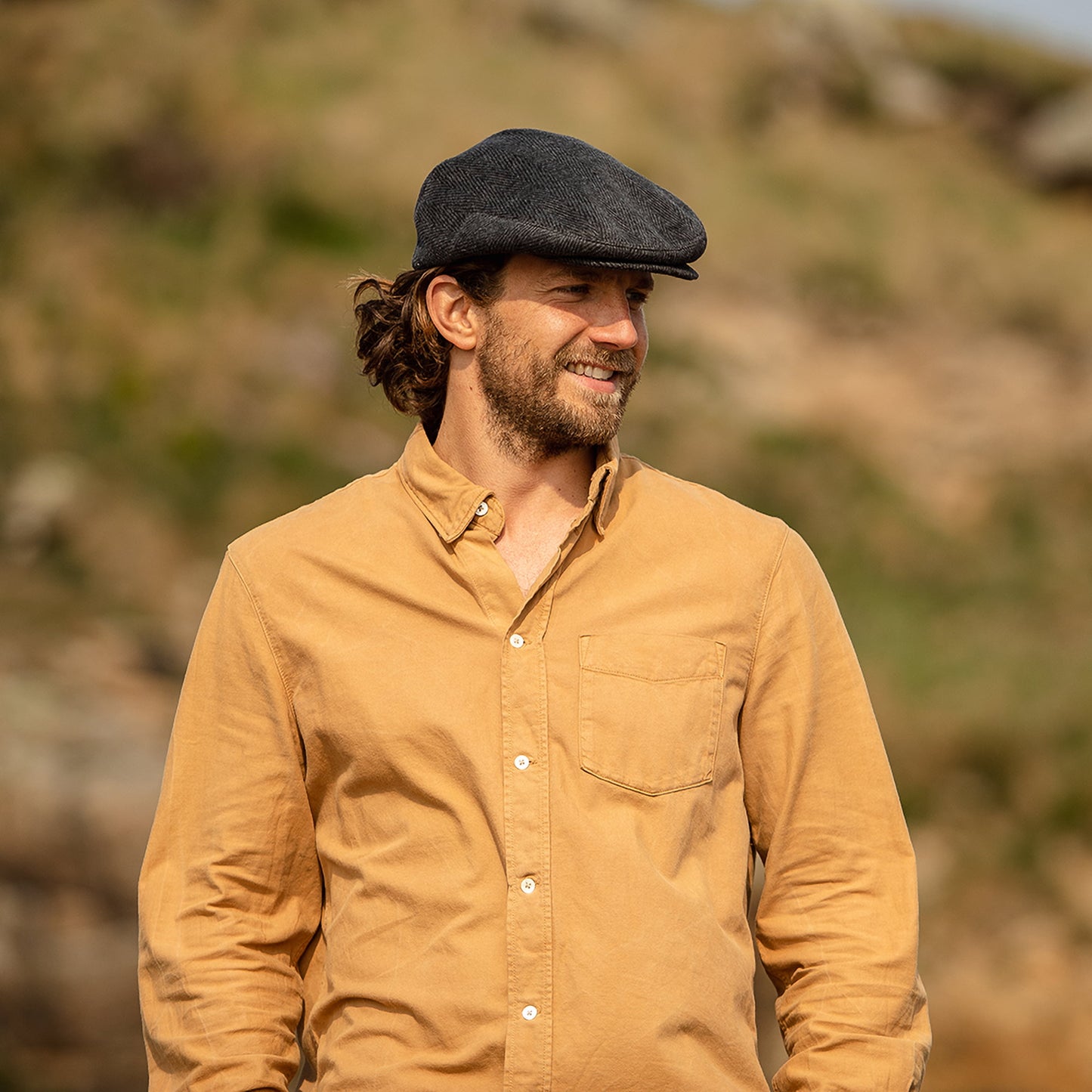 Jaxon & James Herringbone Flat Cap Charcoal Wholesale Pack