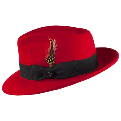 Jaxon & James Pachuco Crushable C-Crown Fedora Red Wholesale Pack