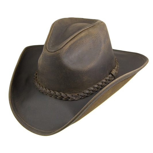 Jaxon & James Buffalo Leather Cowboy Hat Chocolate Wholesale pack