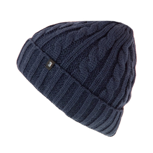 Jaxon & James Cable Knit Beanie Hat - Navy -  Wholesale Pack