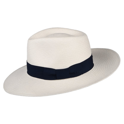 Failsworth Hats Chatsworth Panama Fedora Hat - Bleach-Navy