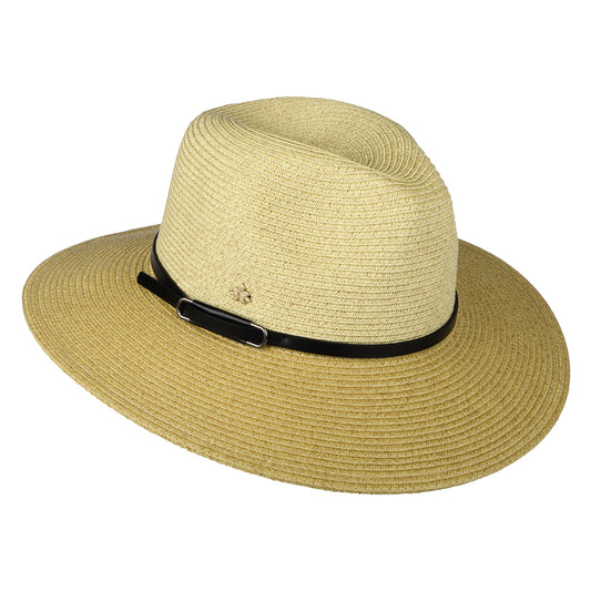 Cappelli Hats Sapo Paper Braid Safari Fedora Hat - Natural-Black