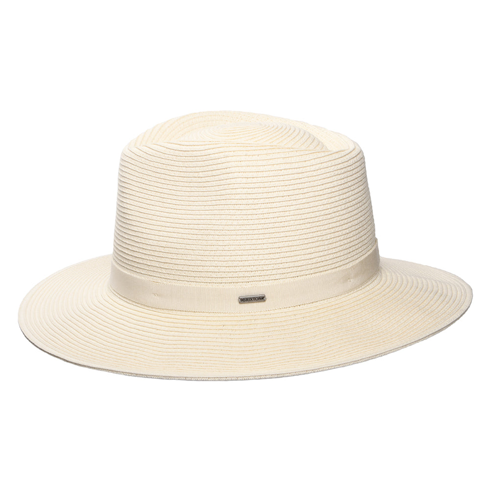 Brixton Hats Carolina Packable Toyo Straw Fedora Hat - Cream