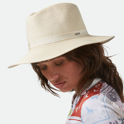 Brixton Hats Carolina Packable Toyo Straw Fedora Hat - Cream