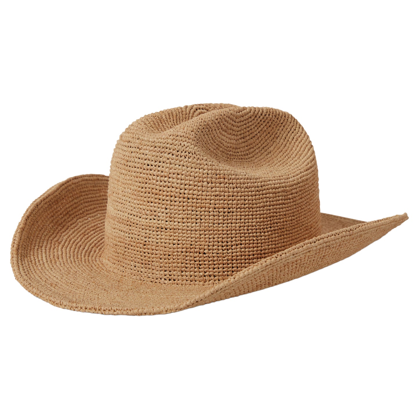 Brixton Hats Odessa Crocheted Raffia Straw Cowboy Hat - Tan