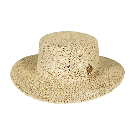 Barts Hats Fainte Crocheted Toyo Straw Boater Hat - Wheat