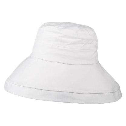 sur la tête Lily Linen-Cotton Packable Sun Hat - White