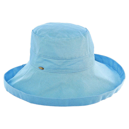 Scala Bari Packable Sun Hat - Mid Blue
