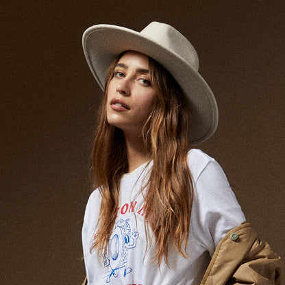 Brixton Hats Harper Wool Felt Fedora Hat - Cream-Natural