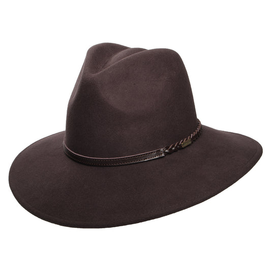Barbour Hats Tack Wool Felt Fedora Hat - Chocolate