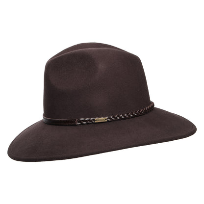 Barbour Hats Tack Wool Felt Fedora Hat - Chocolate