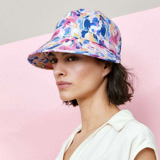 Seeberger Hats Cotton Sun Cap - Pink-Multi
