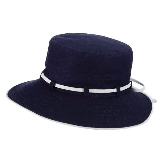 Scala Hats Padua Deluxe Packable Cotton Sun Hat - Navy Blue