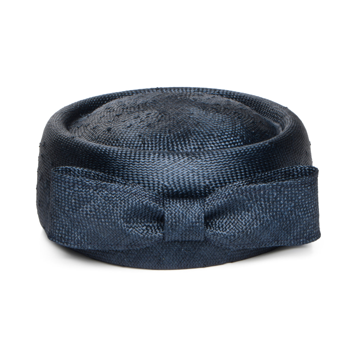Whiteley Hats Jackie O Straw Pillbox Hat - Navy Blue