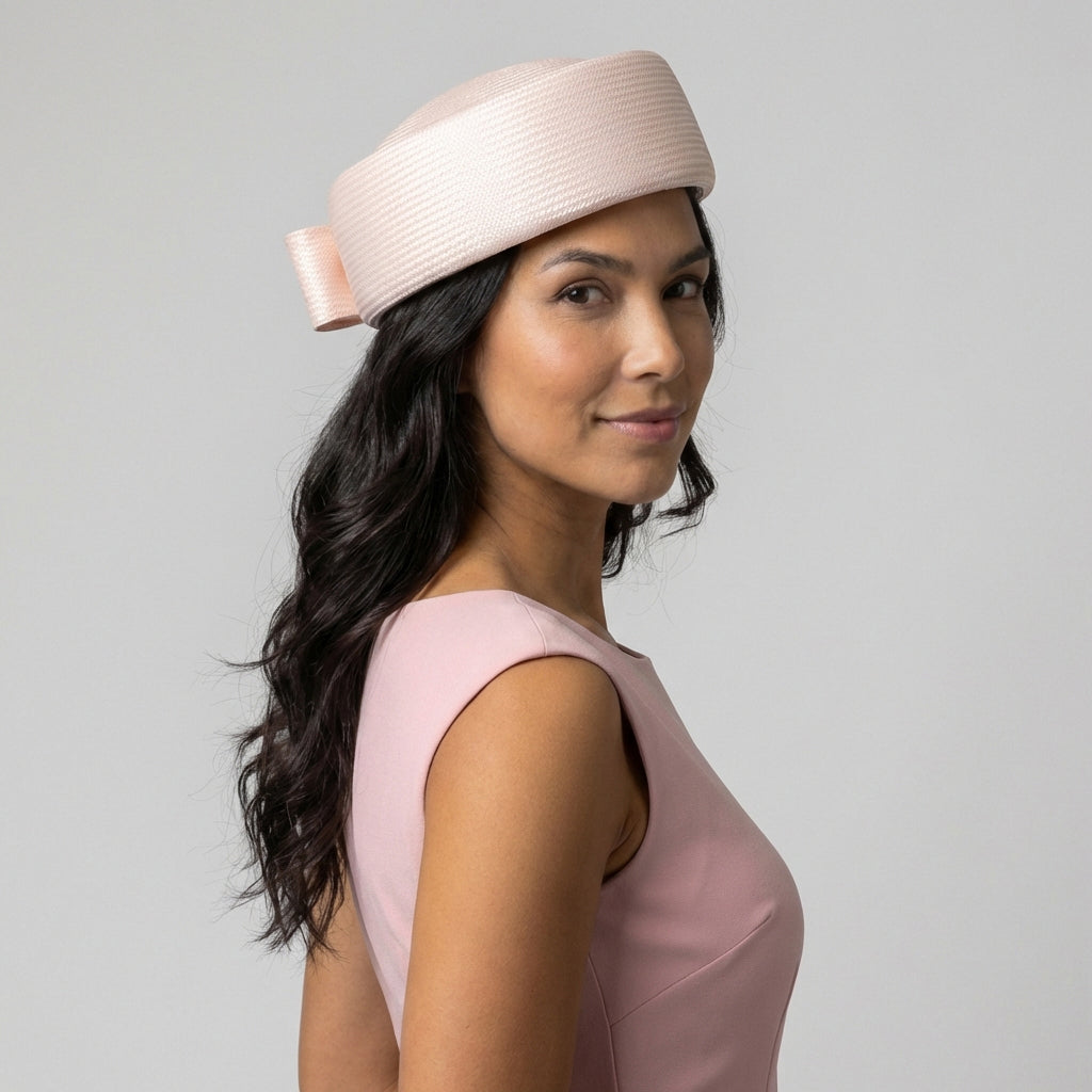 Whiteley Hats Jackie O Straw Pillbox Hat - Pink