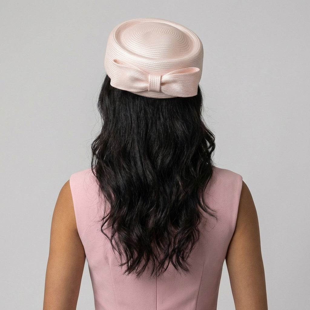 Whiteley Hats Jackie O Straw Pillbox Hat - Pink
