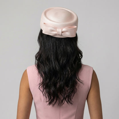 Whiteley Hats Jackie O Straw Pillbox Hat - Pink