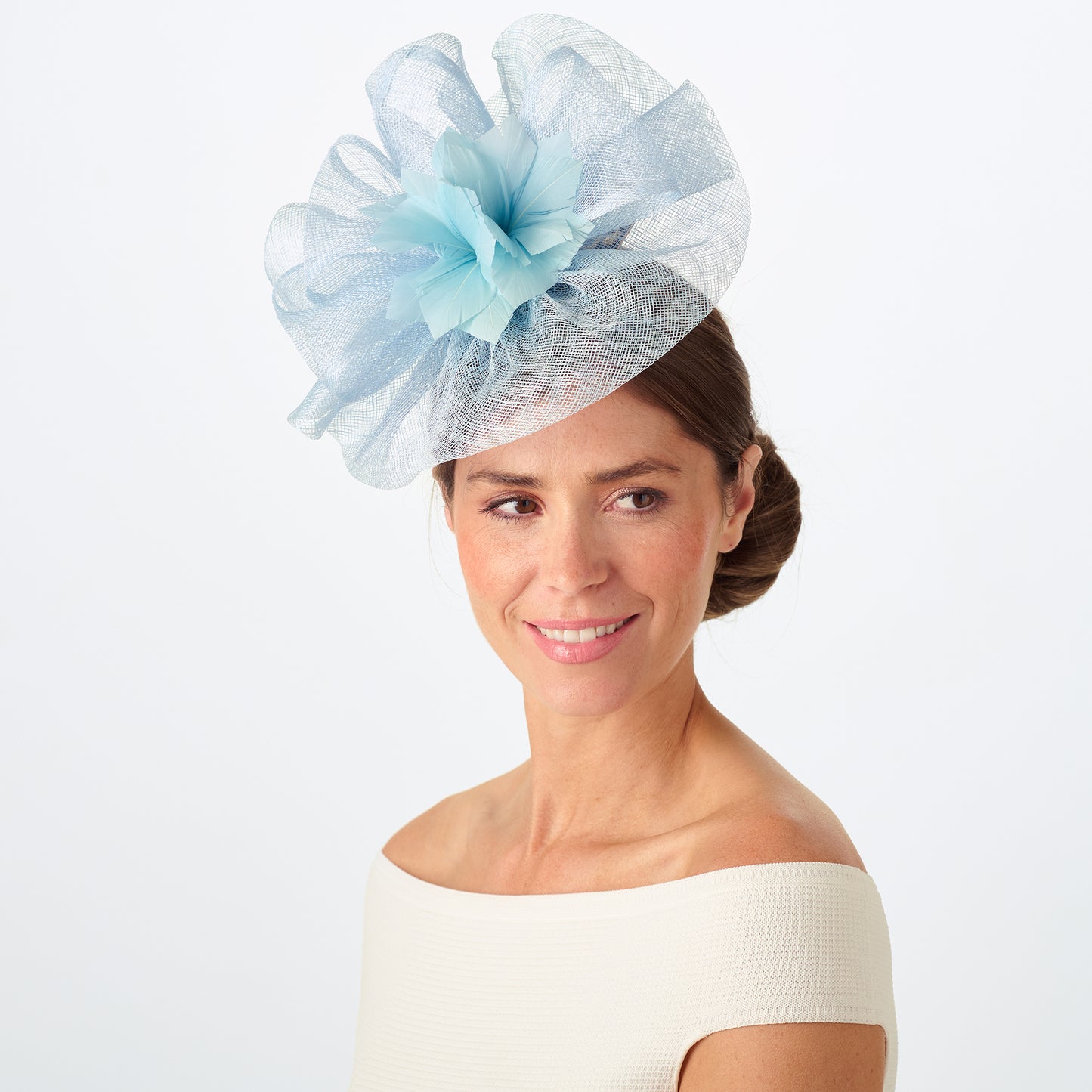 Failsworth Hats Flora Fascinator - Dusty Blue
