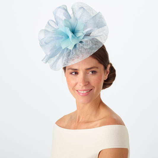 Failsworth Hats Flora Fascinator - Dusty Blue
