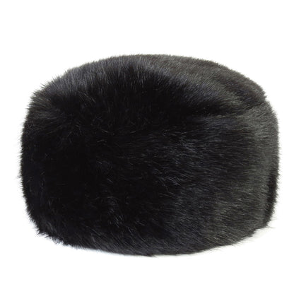 Helen Moore Womens Faux Fur Winter Pillbox Hat - Black