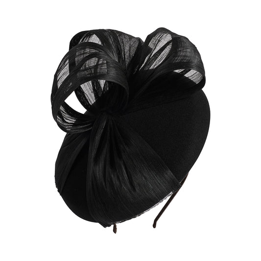 Failsworth Hats Wool Felt Pillbox Fascinator With Bow - Black