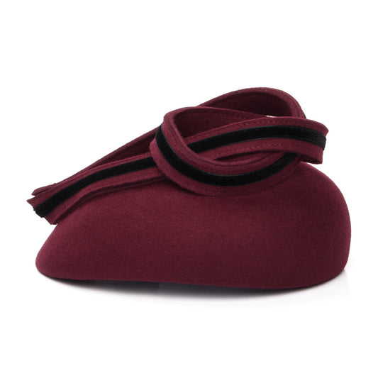 Whiteley Hats Rachael Wool Pillbox Hat - Mulberry