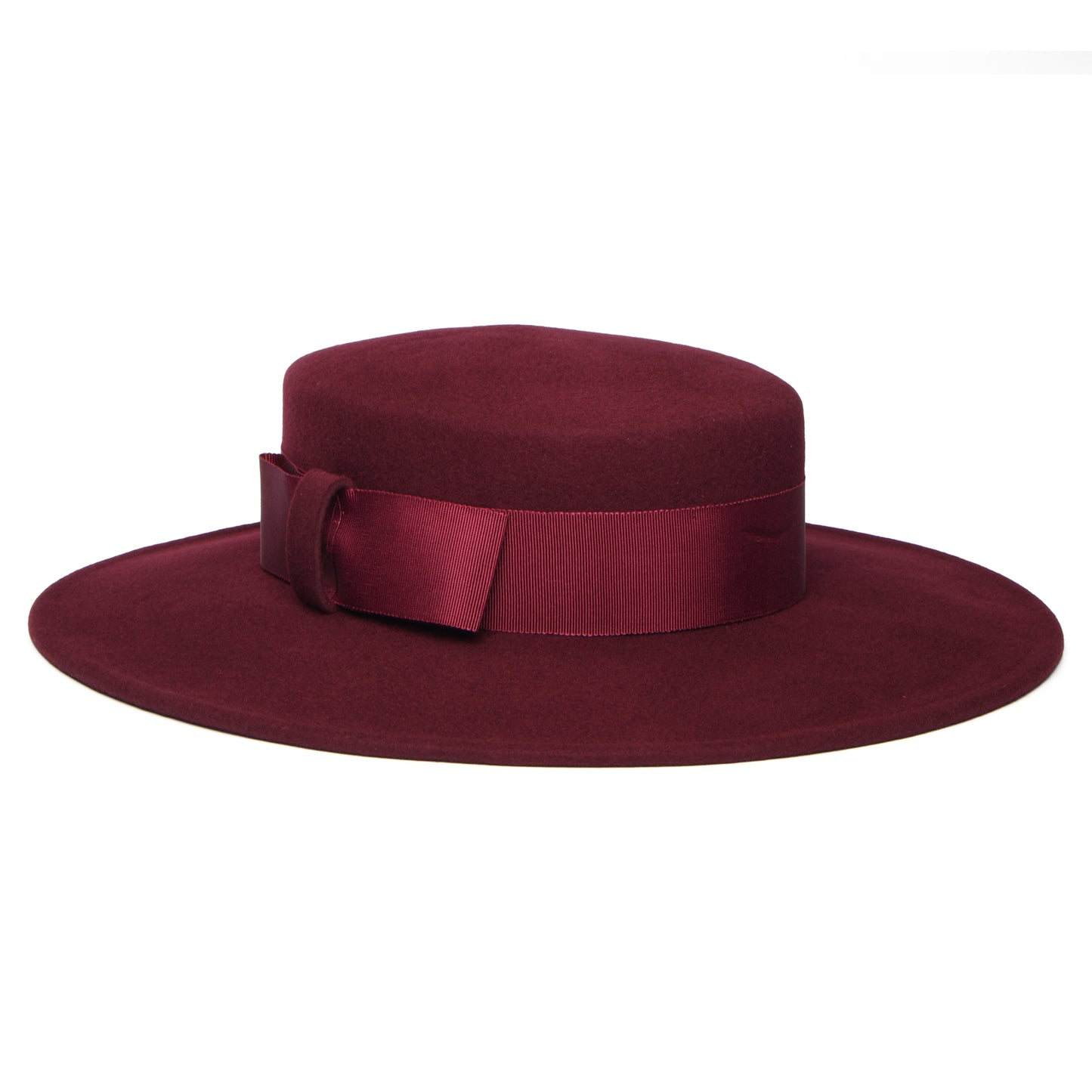 Whiteley Hats Fiona Wool Felt Boater Hat - Mulberry