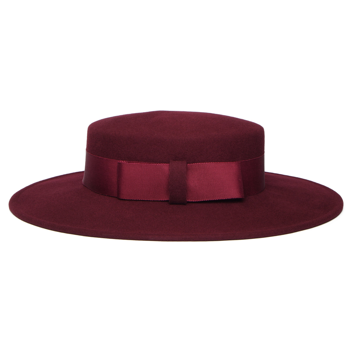 Whiteley Hats Fiona Wool Felt Boater Hat - Mulberry