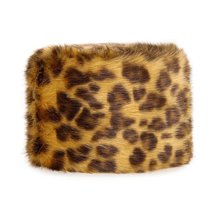 Helen Moore Womens Faux Fur Winter Pillbox Hat - Leopard