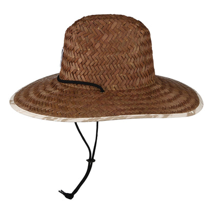 Brixton Hats Alpha Square Straw Lifeguard Hat - Toffee-Off White