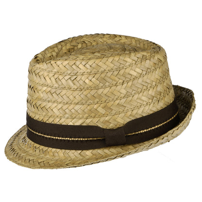 Dorfman Pacific Hats Cullen Palm Trilby Hat - Natural