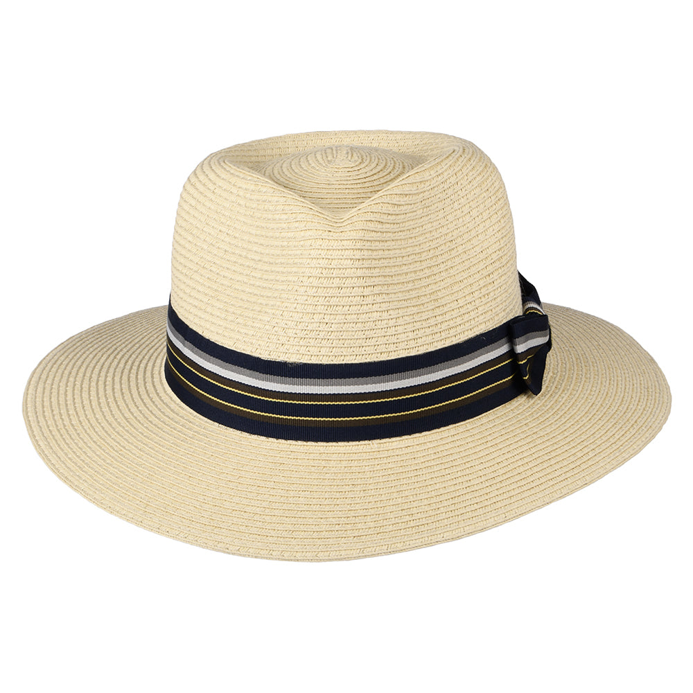 Denton Hats Trent Packable Fedora Hat With Striped Band - Natural