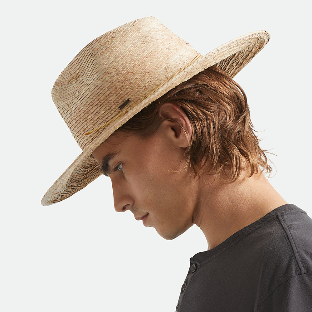Brixton Hats Blake Straw Fedora Hat - Natural