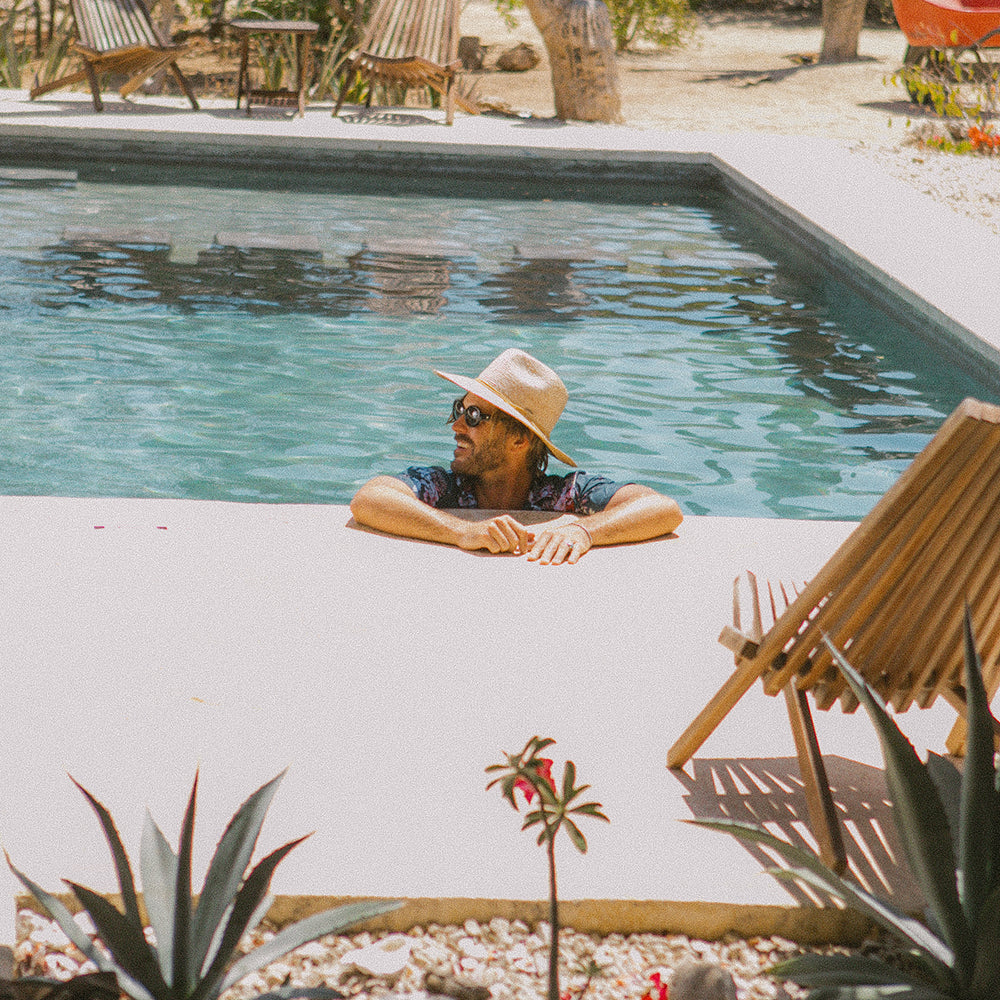 Brixton Hats Blake Straw Fedora Hat - Natural