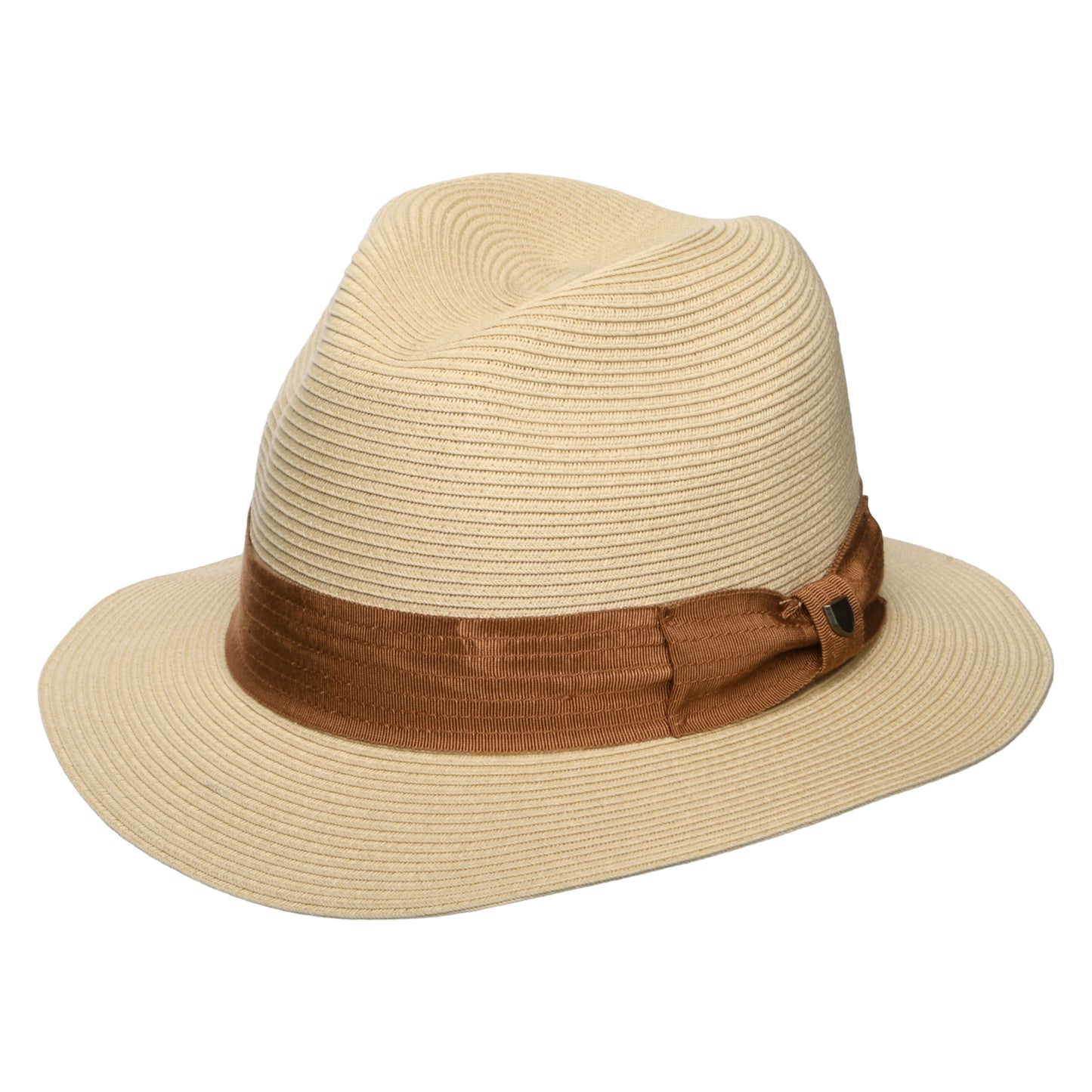 Brixton Hats Roma Packable Toyo Straw Fedora Hat - Natural-Bronze