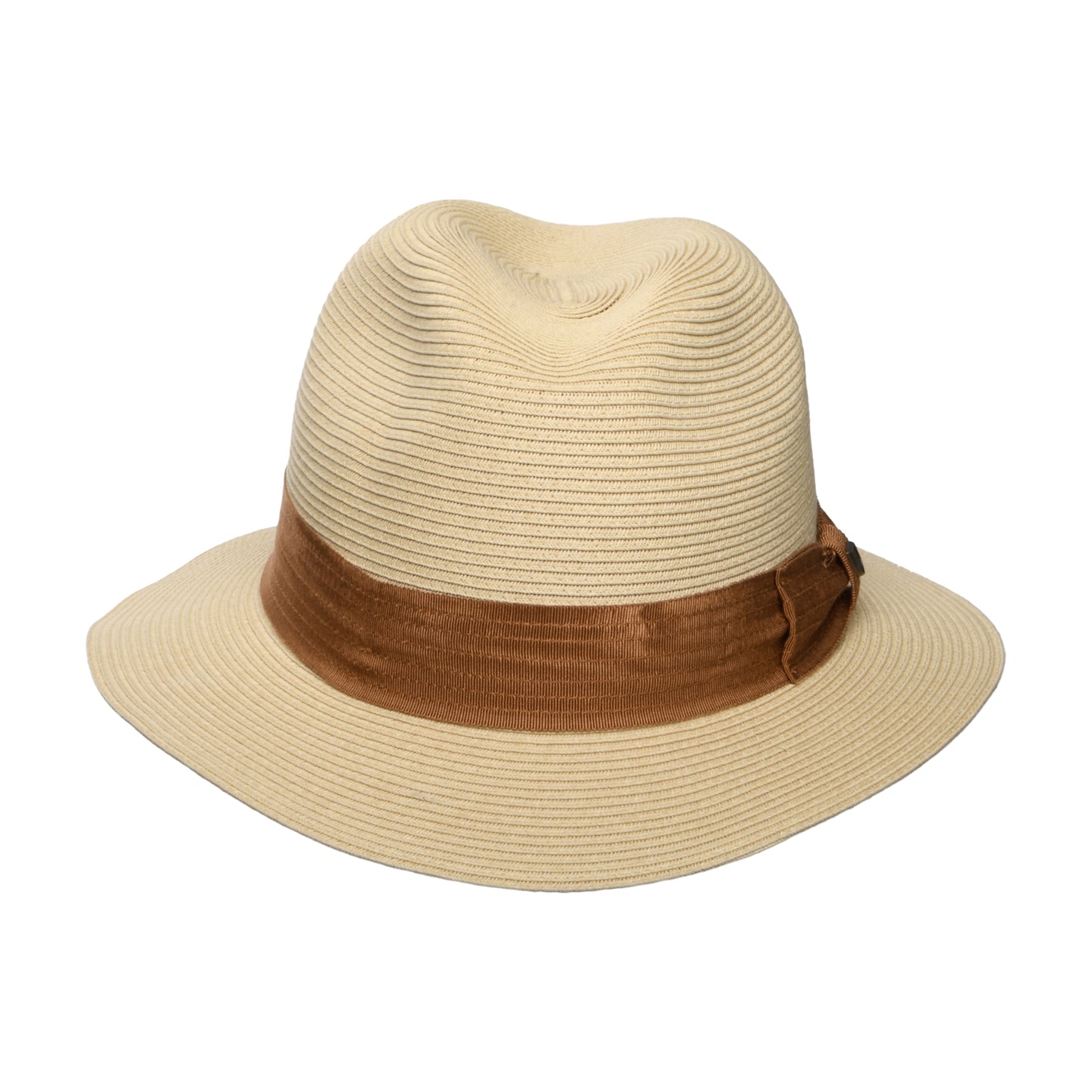 Brixton Hats Roma Packable Toyo Straw Fedora Hat - Natural-Bronze